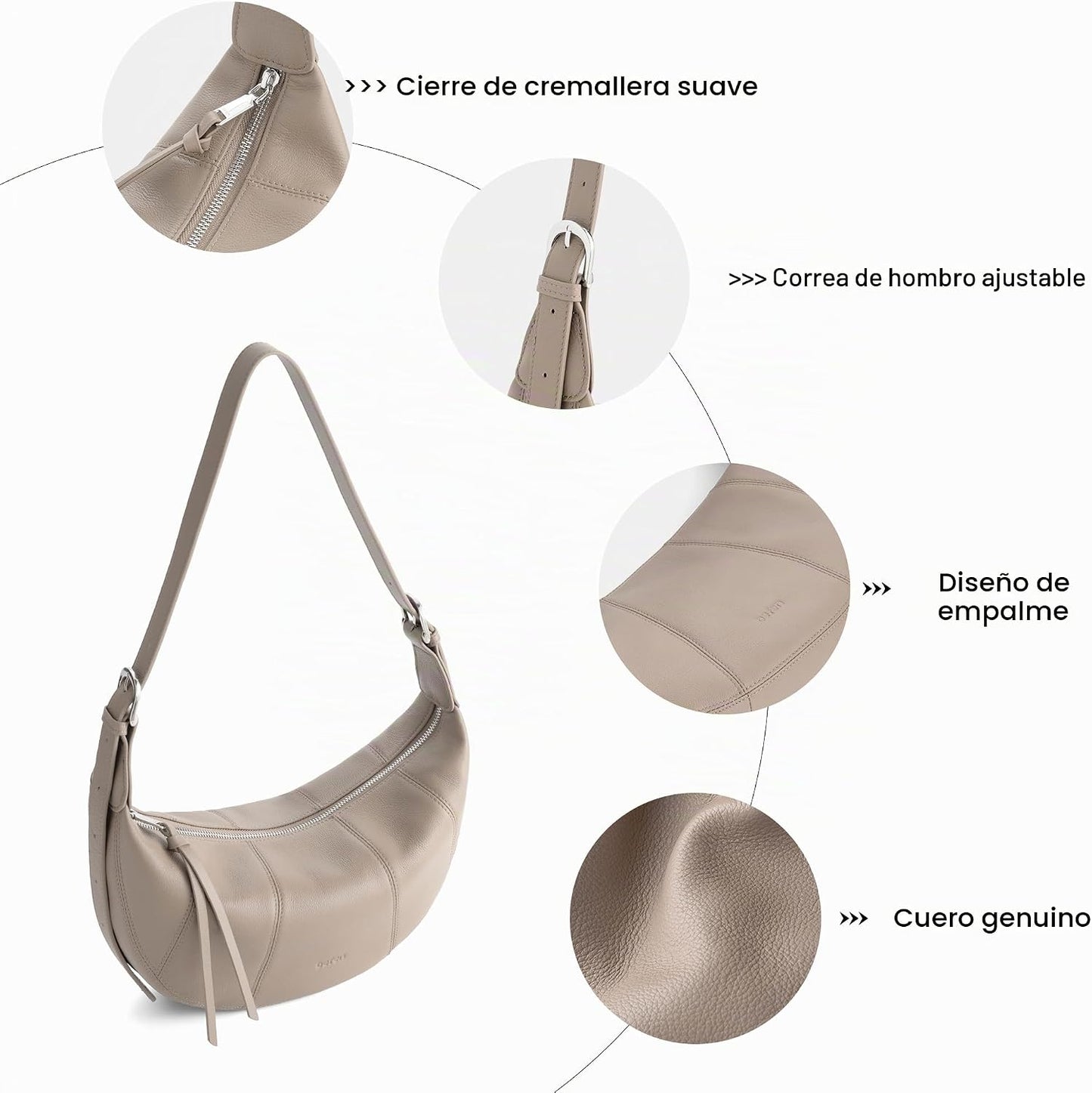 befen Bolsos cruzados de cuero genuino para mujer con bloqueo Rfid,...