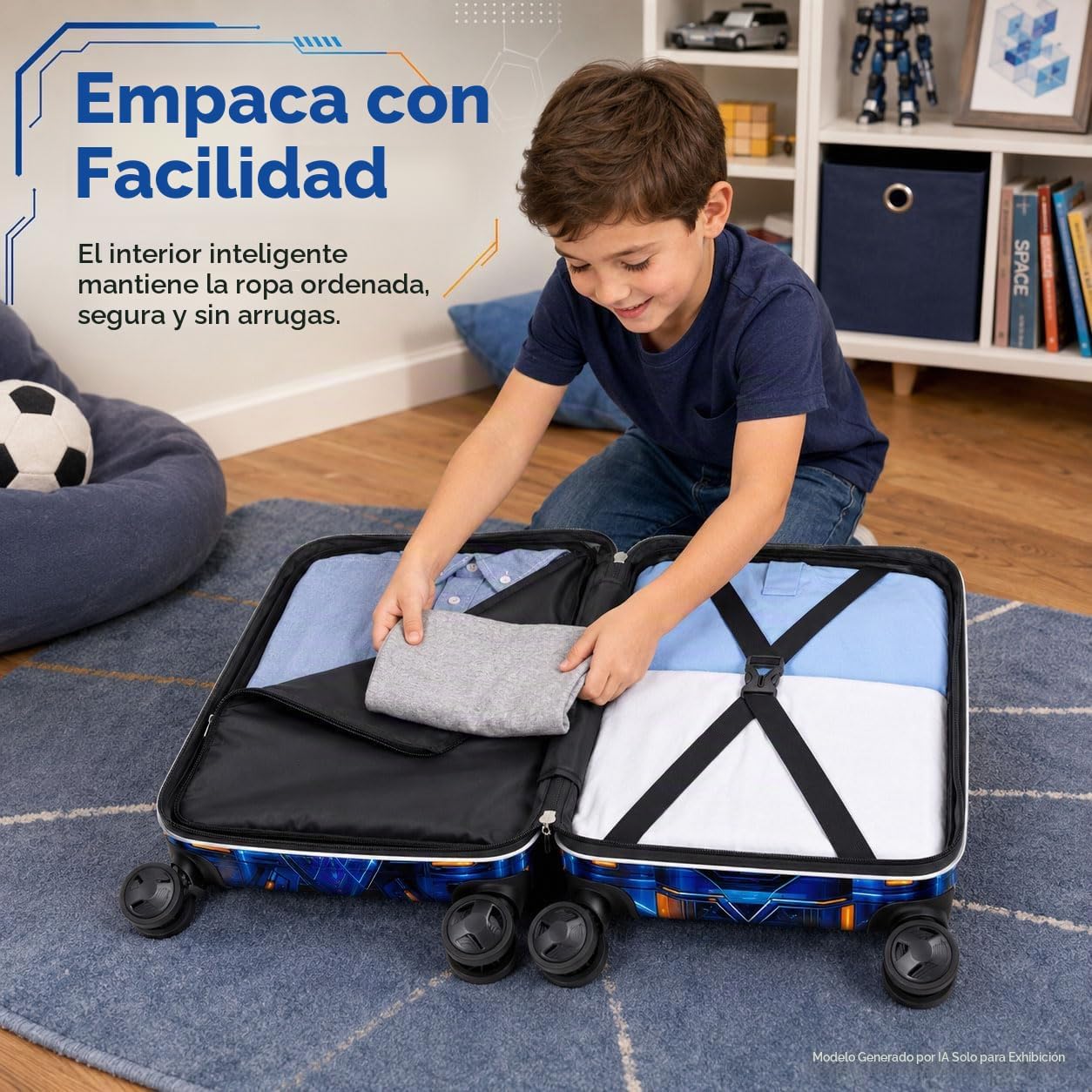 Juego de 5 maletas para niños, aprobado por aerolíneas con ruedas g...
