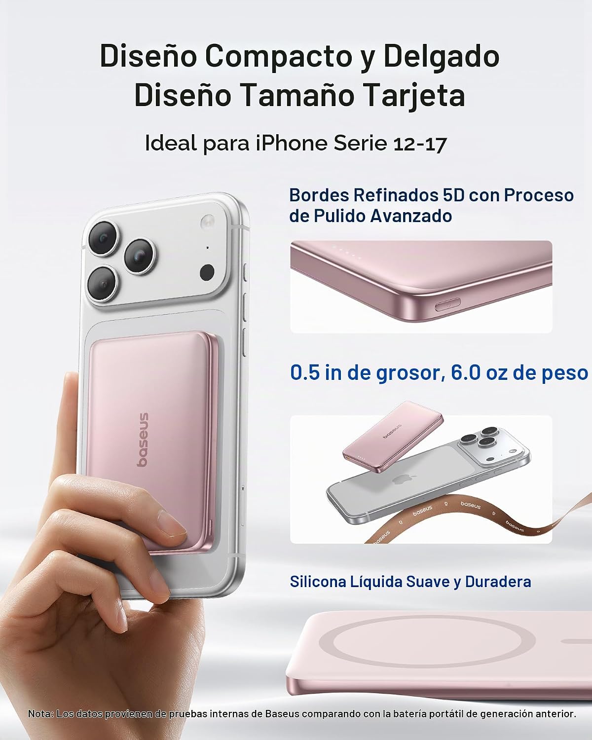 Baseus Picogo Power Bank - Cargador portátil MagSafe ultra delgado...