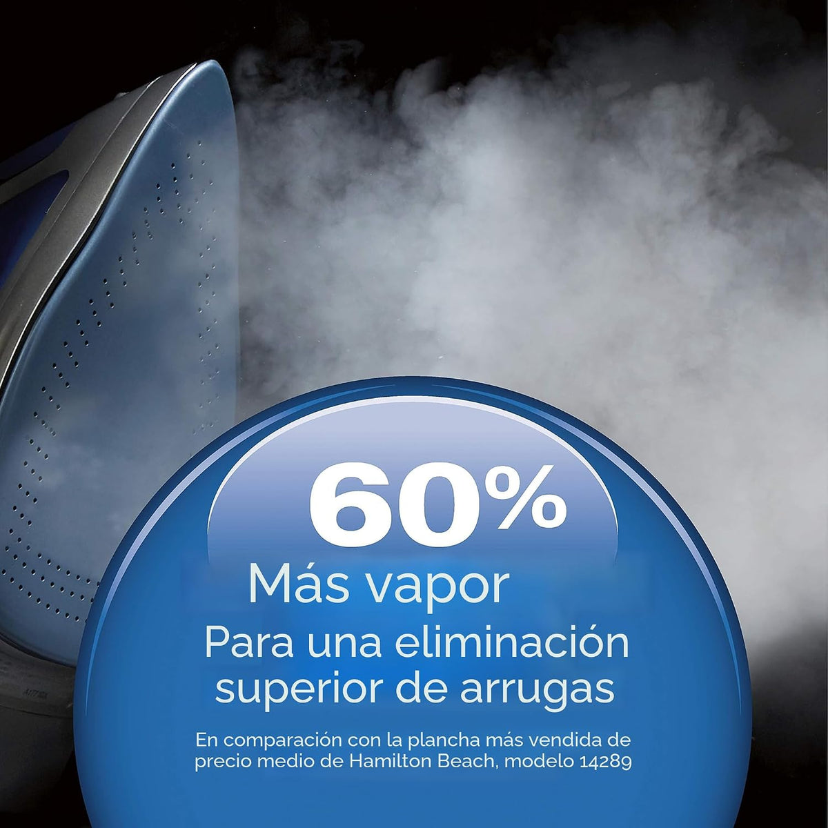 Plancha de vapor Hamilton Beach con cable retráctil, con 3 formas d...
