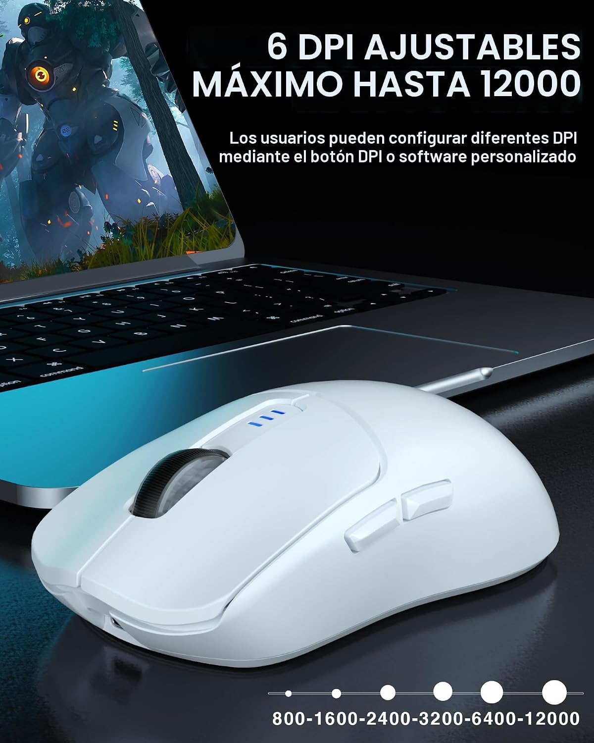 AULA Combo de teclado y mouse inalámbricos, teclados mecánicos para...