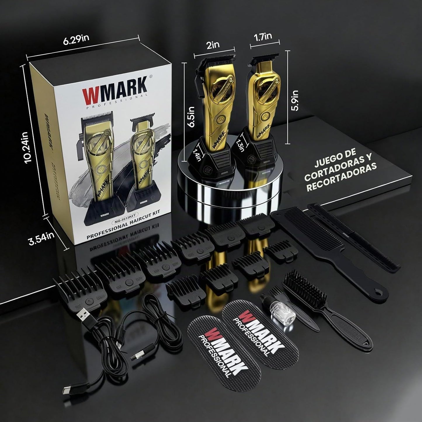 WMARK Juego de cortapelos y recortadores de pelo profesionales para...