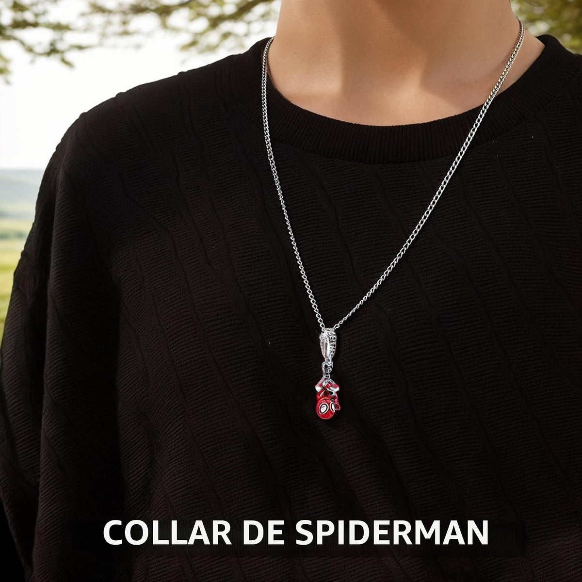 RZCXBS Collar con colgante de araña con cadena ajustable para hombr...