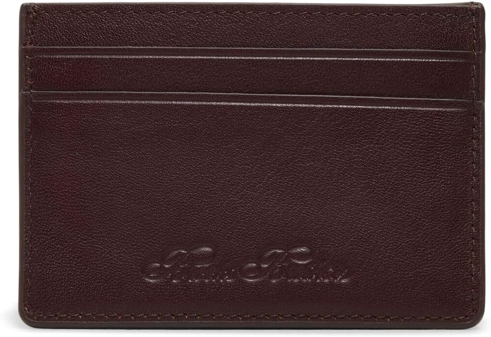 Brooks Brothers Cartera Portland Sofiano de cuero para hombre, Marr...