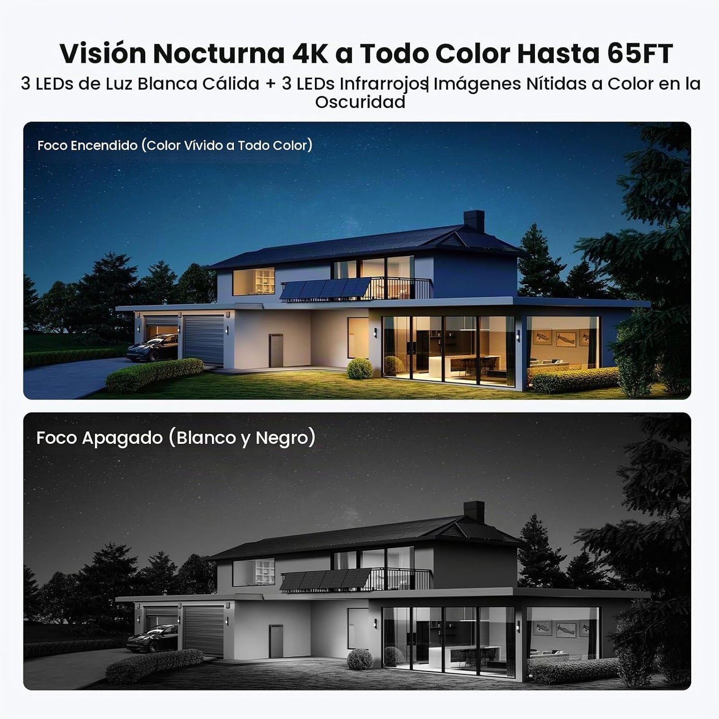 Cámara de seguridad para exteriores 4K 8MP, cámara WiFi para sistem...