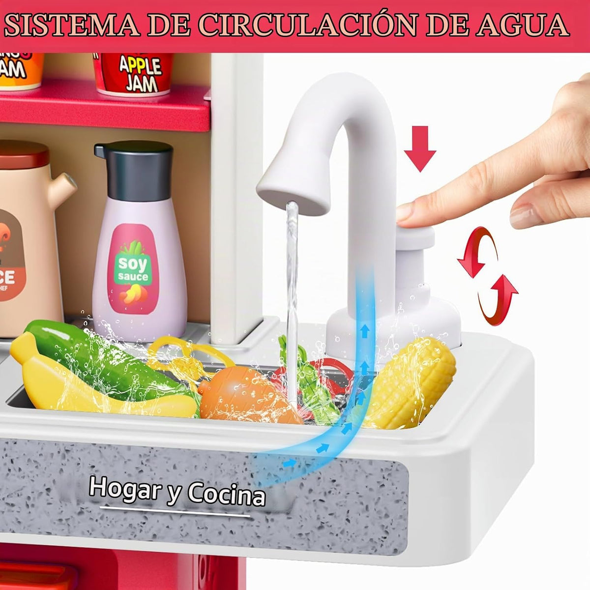 Juego de Cocina Rojo para Niños, Set de Cocina para Niños Pequeños...