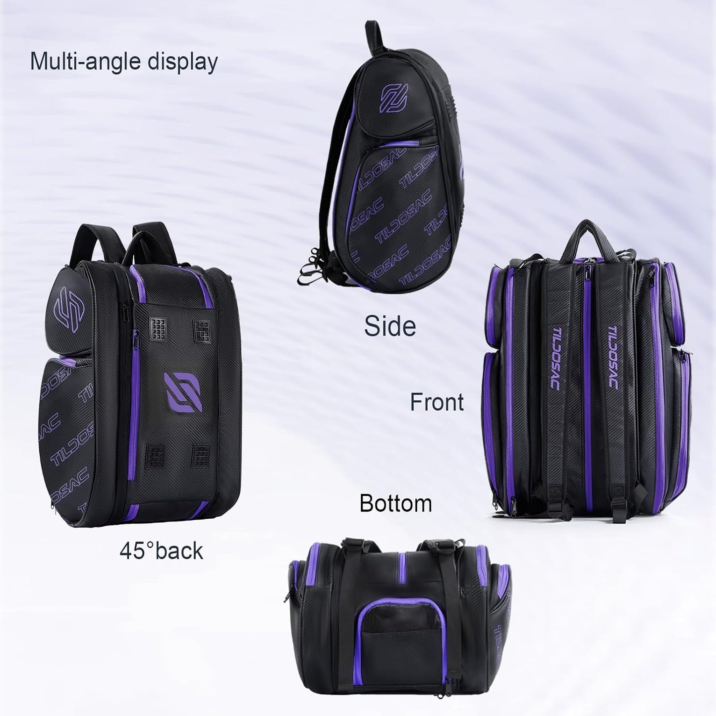 TILDOSAC Bolsa desmontable 2 en 1 para pickleball y pádel para homb...