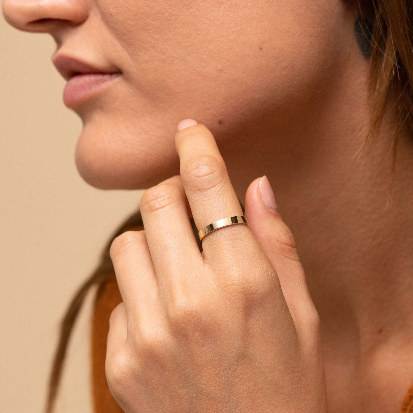NOKMIT Anillos rellenos de oro de 14 quilates de 3 mm para mujeres,...