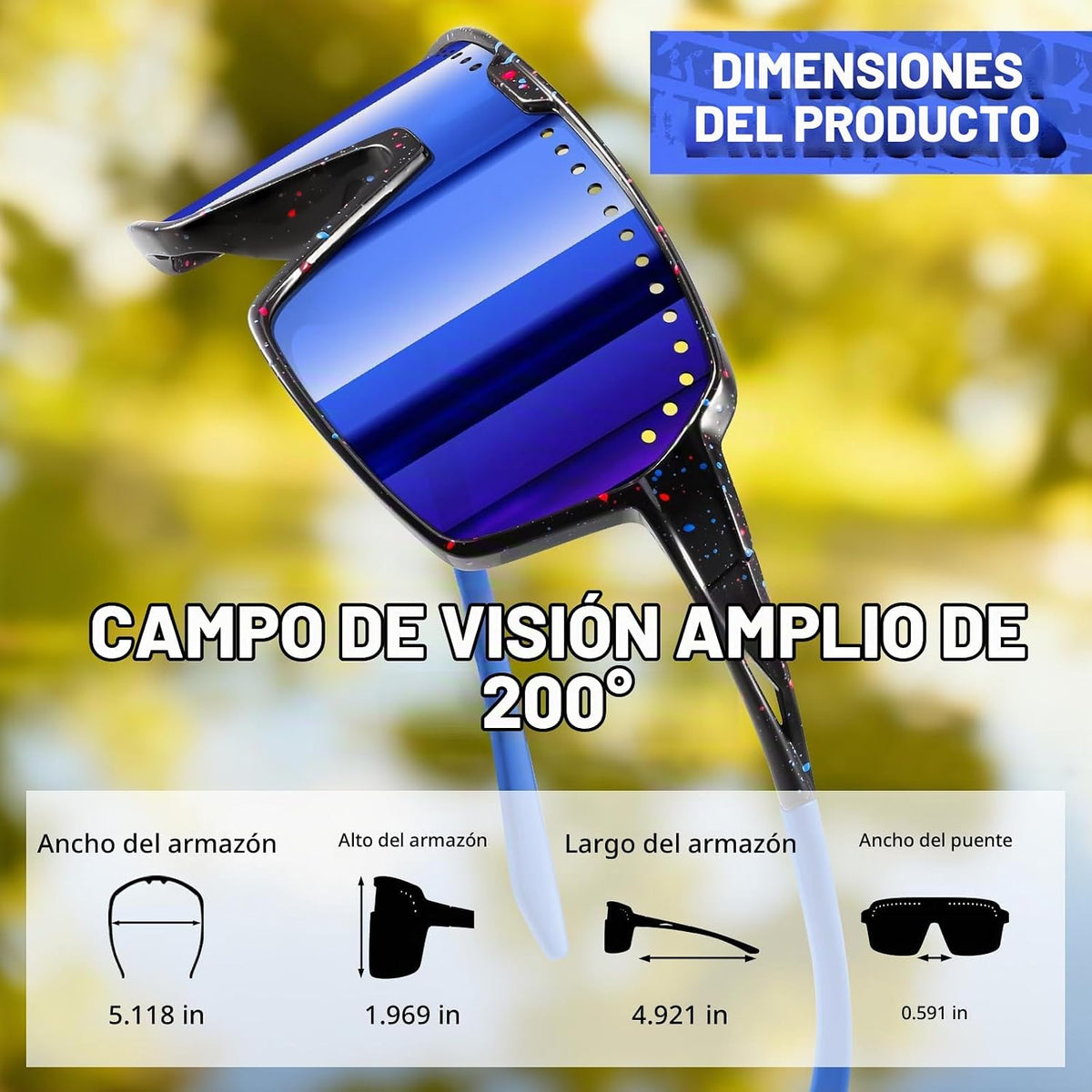 KUGUAOK Gafas de sol polarizadas deportivas para hombre y mujer, ga...