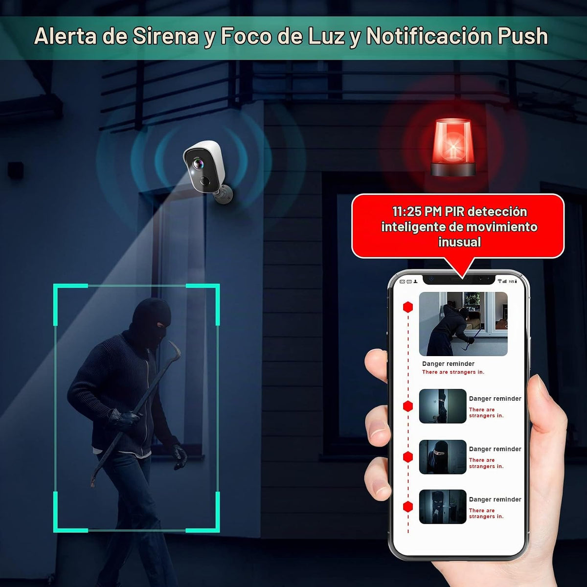 Cámaras de seguridad inalámbricas para exteriores, cámaras interior...