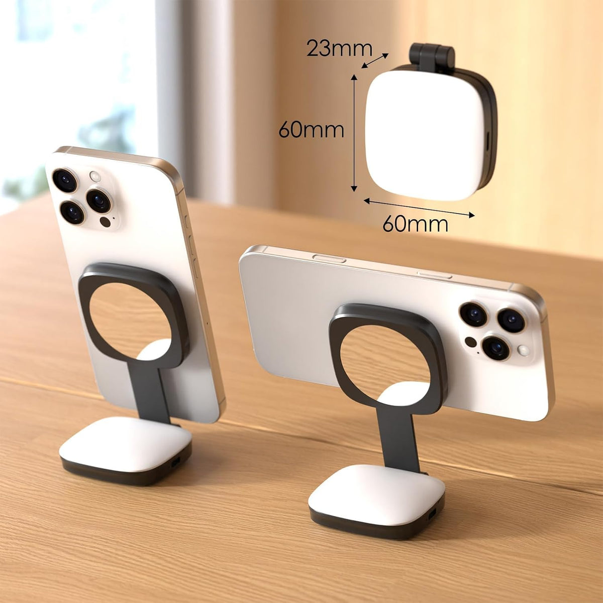 Luz de selfie magnética MagSafe con espejo para iPhone \u2013 Luz d...