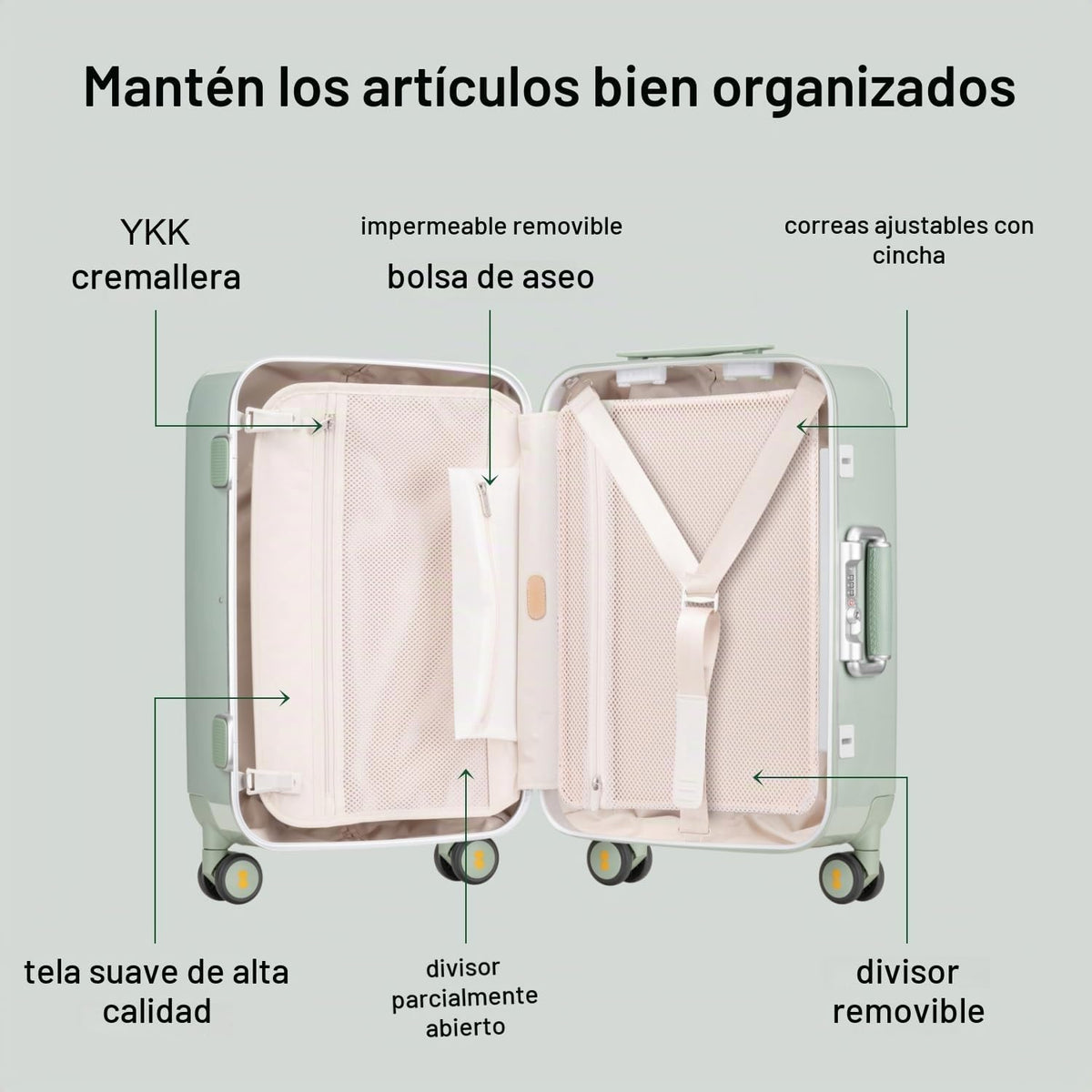 LEVEL8 Equipaje de mano aprobado por aerolíneas con marco de alumin...