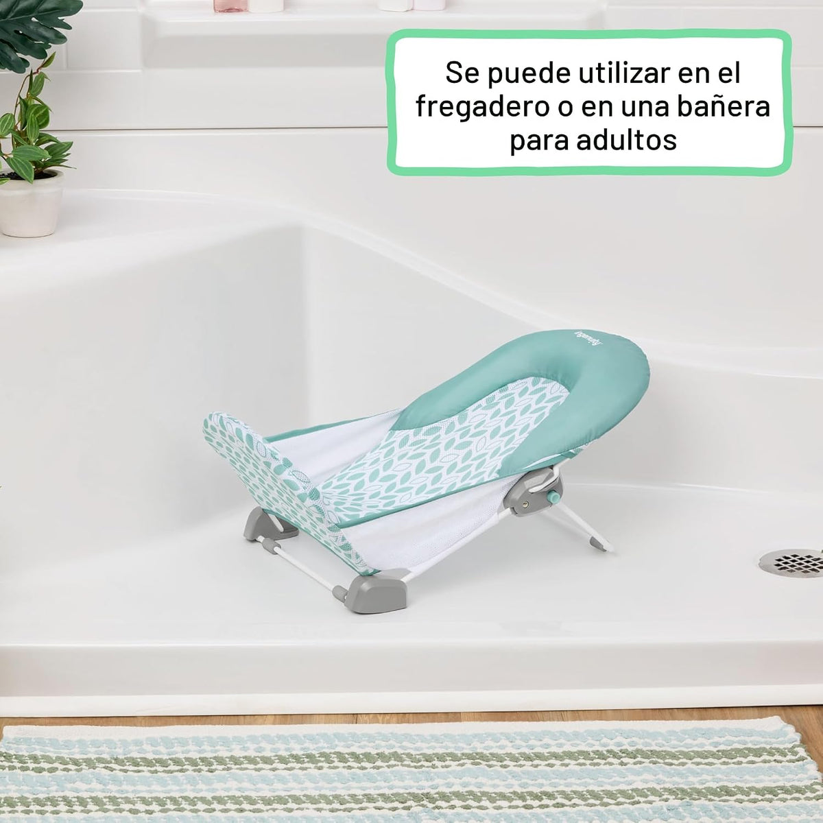 Ingenuity Bañera plegable de 2 posiciones, soporte de baño de 2 pos...