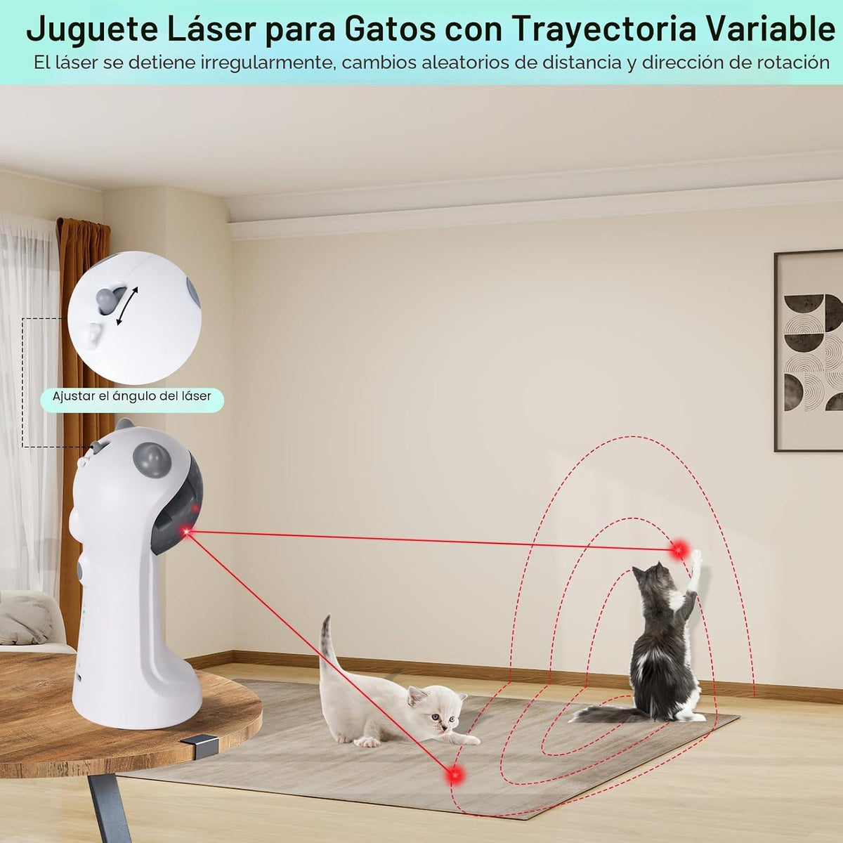 TBTeek Juguete para Gatos Automático Activado por Movimiento, Recar...