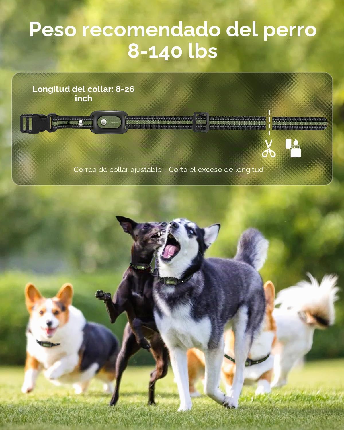 SLOPEHILL Collar de Descarga para Perros, Collar de Entrenamiento p...
