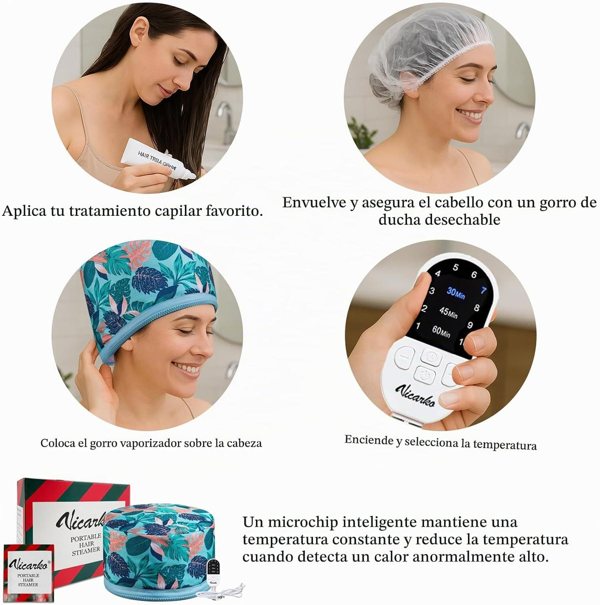 VICARKO - Vaporizador para cabello para acondicionamiento profundo,...