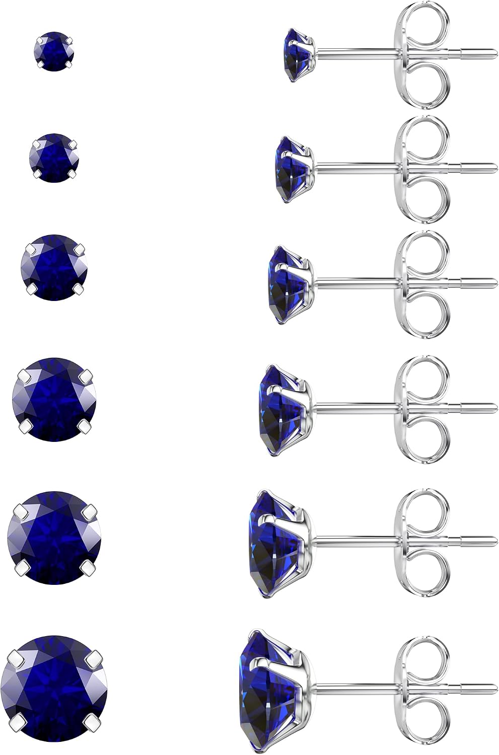 Juego de 6 pares de aretes, aretes hipoalergénicos de circonita cúb...