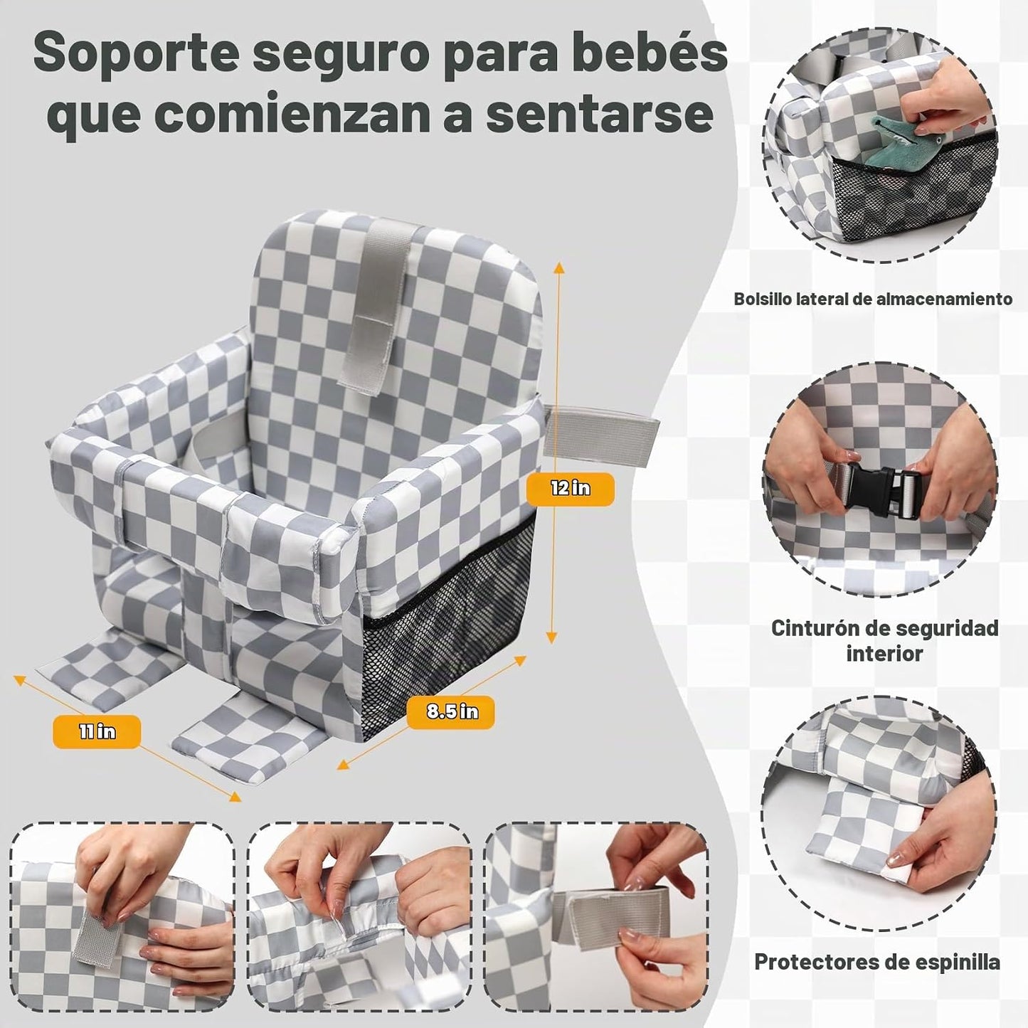 Funda de asiento de carrito de compras para bebé niña y niño, funda...
