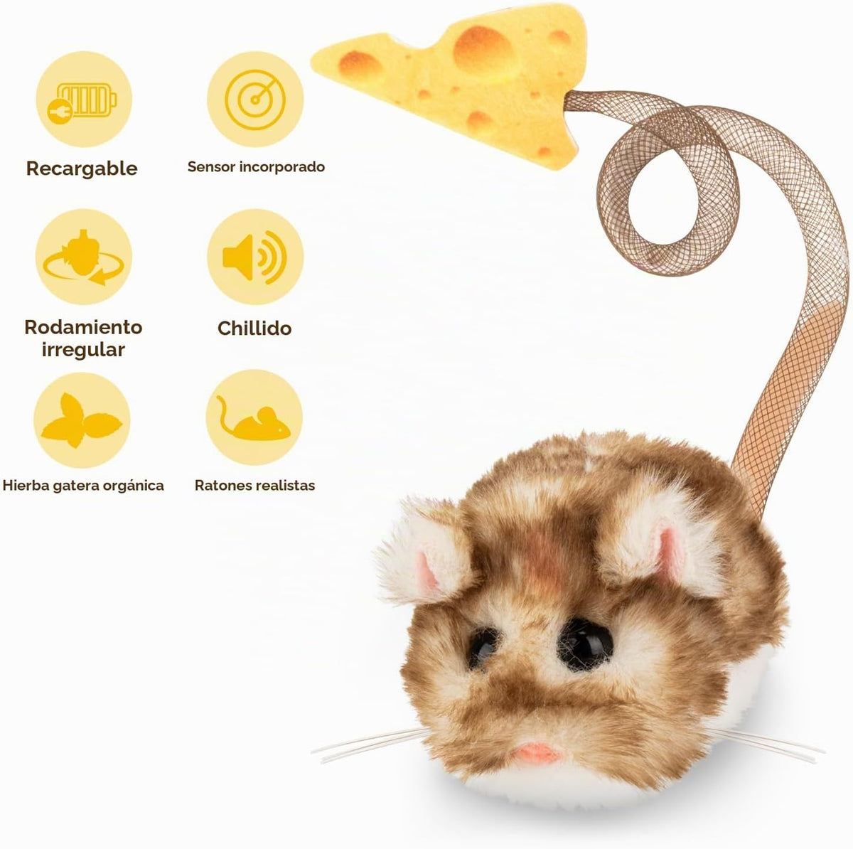 Migipaws MigiMouse - Juguete interactivo para gatos de 360° con col...