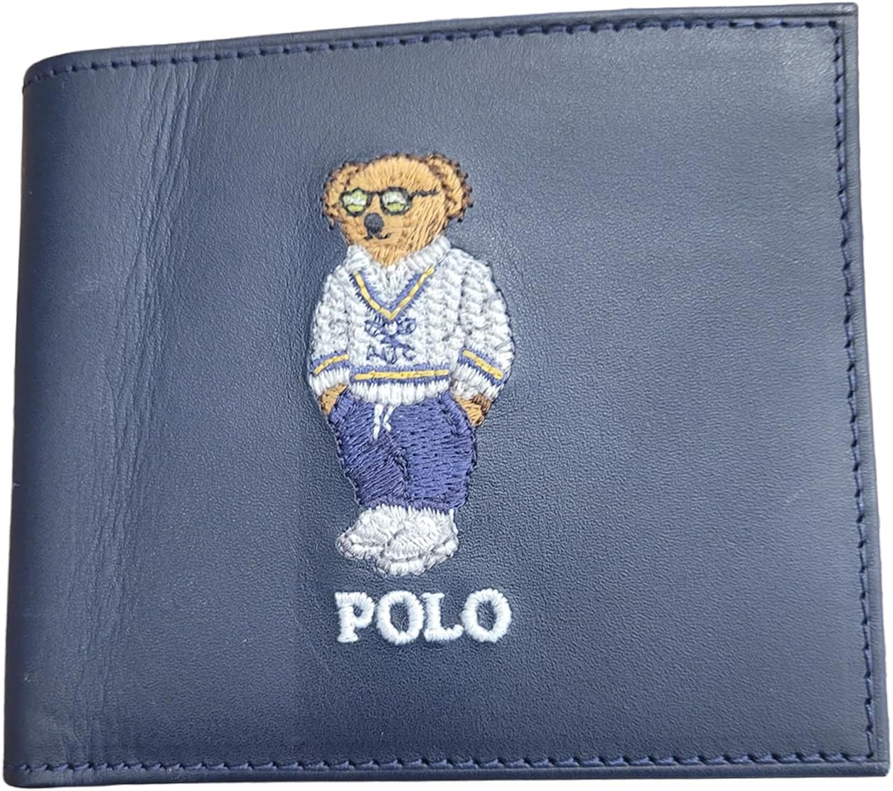 POLO RALPH LAUREN Cartera plegable de cuero para hombre \u2013 Dise...