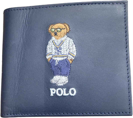 POLO RALPH LAUREN Cartera plegable de cuero para hombre \u2013 Dise...