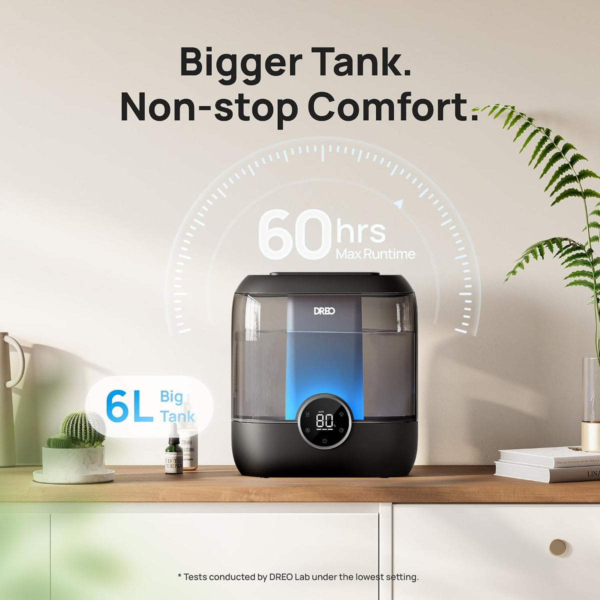 Dreo Humidificadores de llenado superior de 6 L para dormitorio, ti...