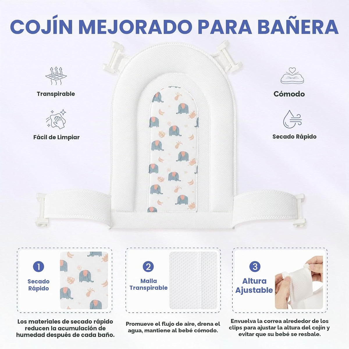 Bañera plegable para bebés, bañeras para bebés recién nacidos con c...