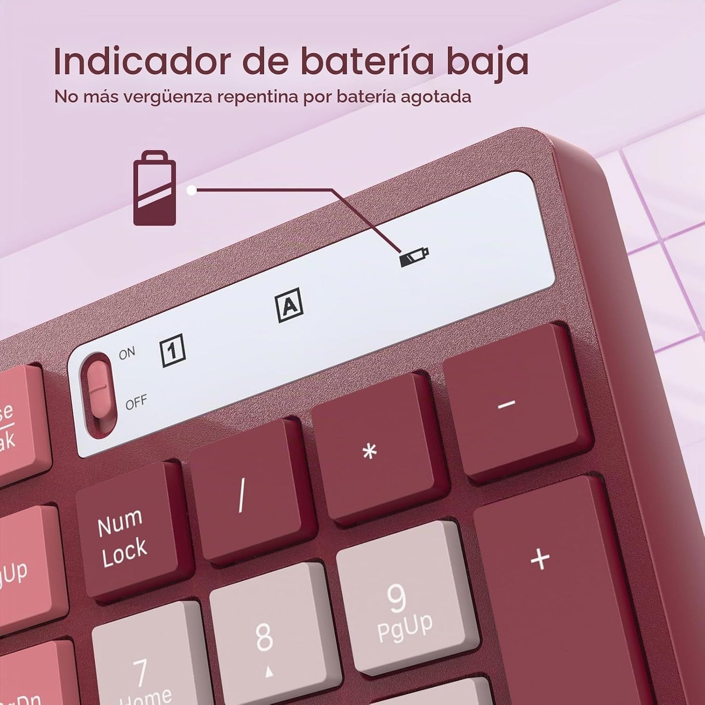 Combo de teclado y ratón inalámbricos, Lovaky teclado y ratón ergon...