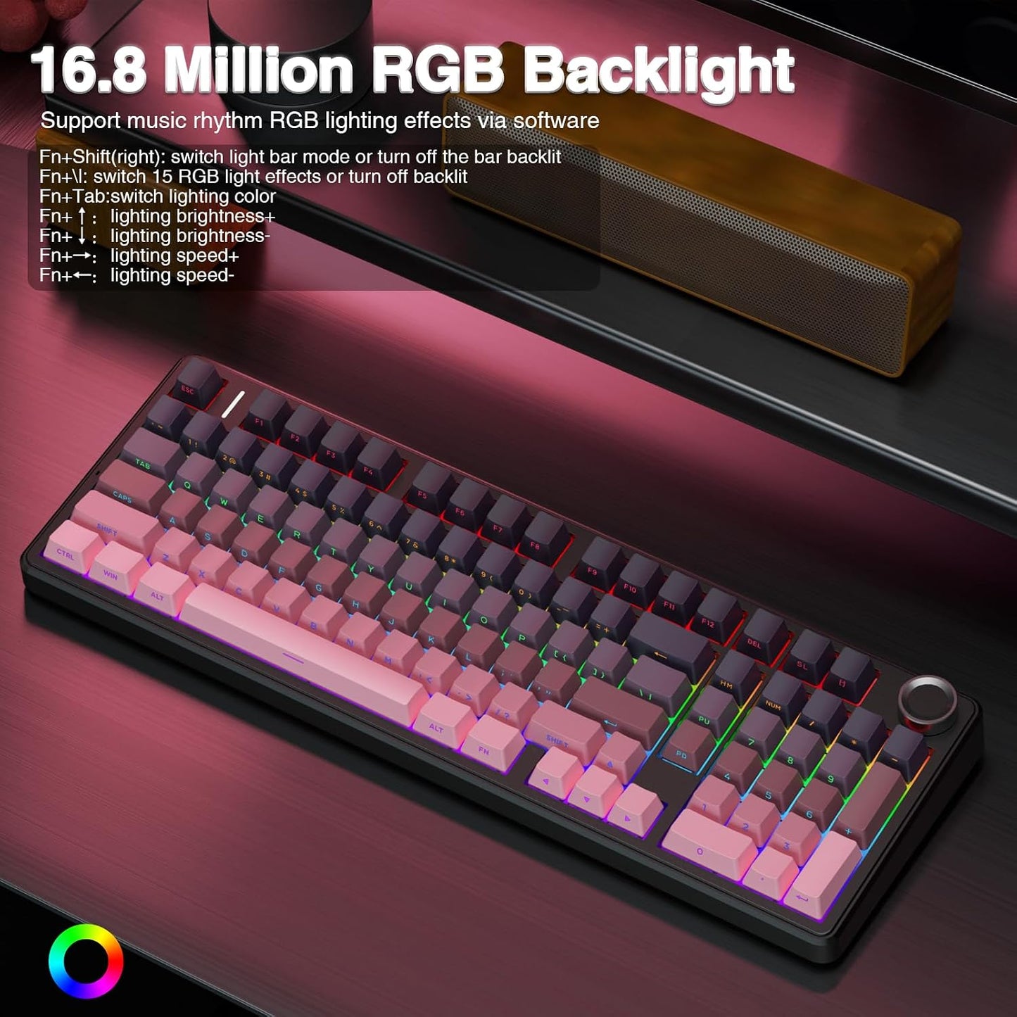 AULA Teclado mecánico inalámbrico F99 Pro con perilla SC580 Ratón i...