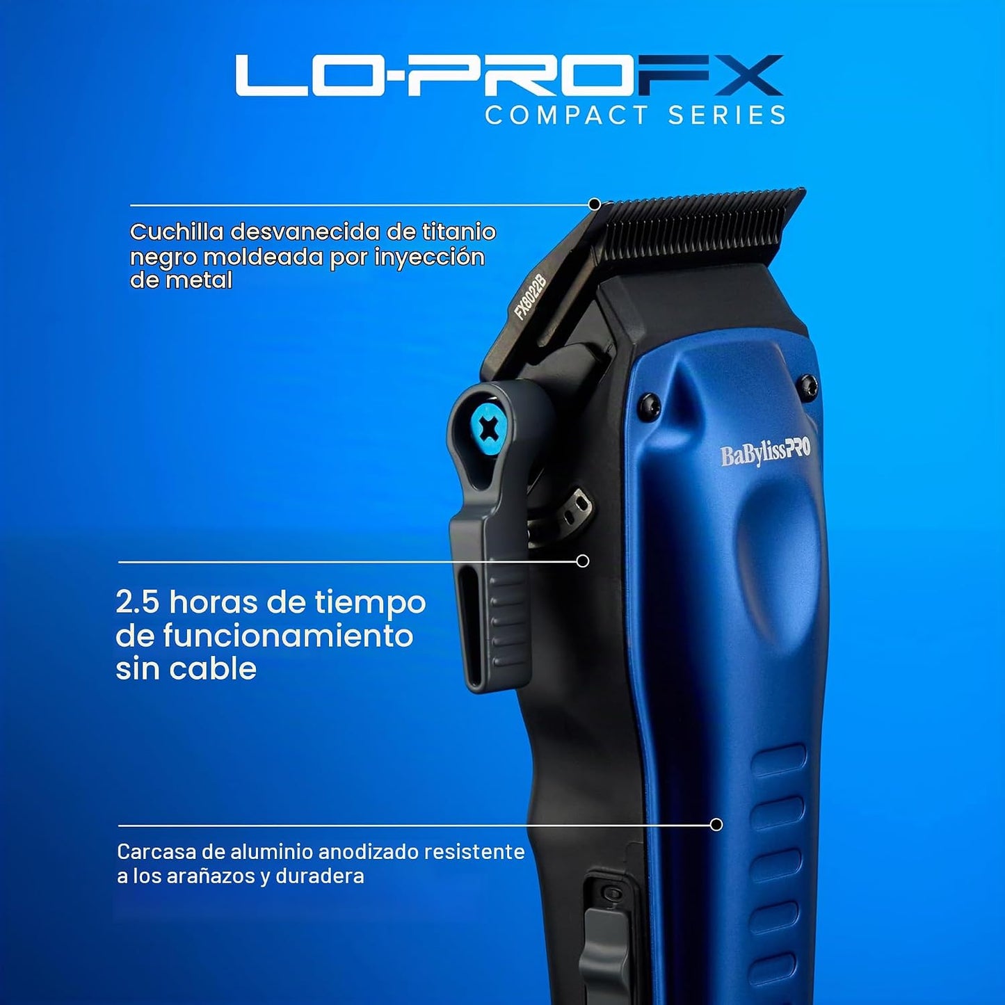 BaBylissPRO Cortapelos compacto LO-PROFX de alto rendimiento para c...