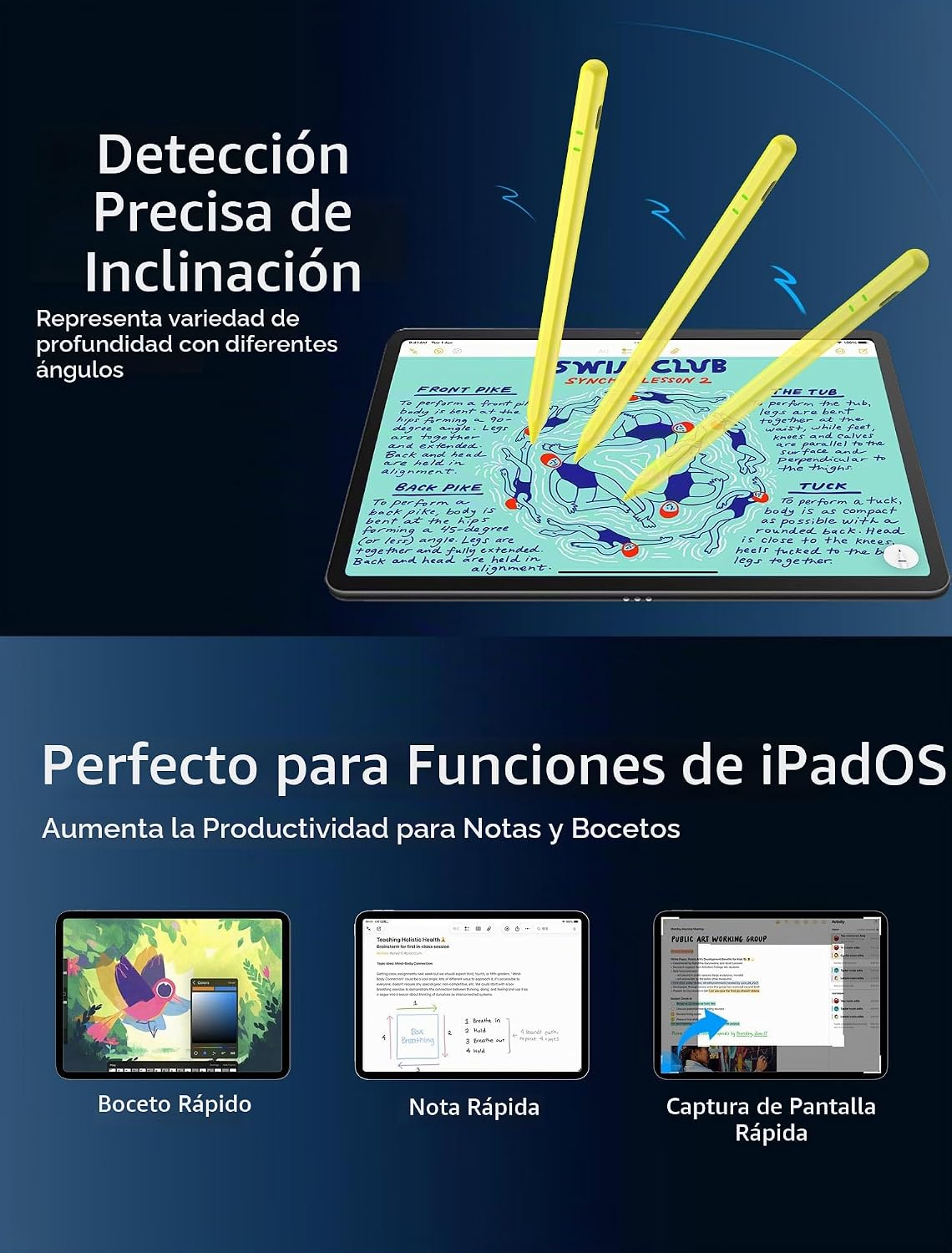 Lápiz para Apple iPad A16\/10\/9\/8\/7\/6ª generación, Pro 13\/12.9...