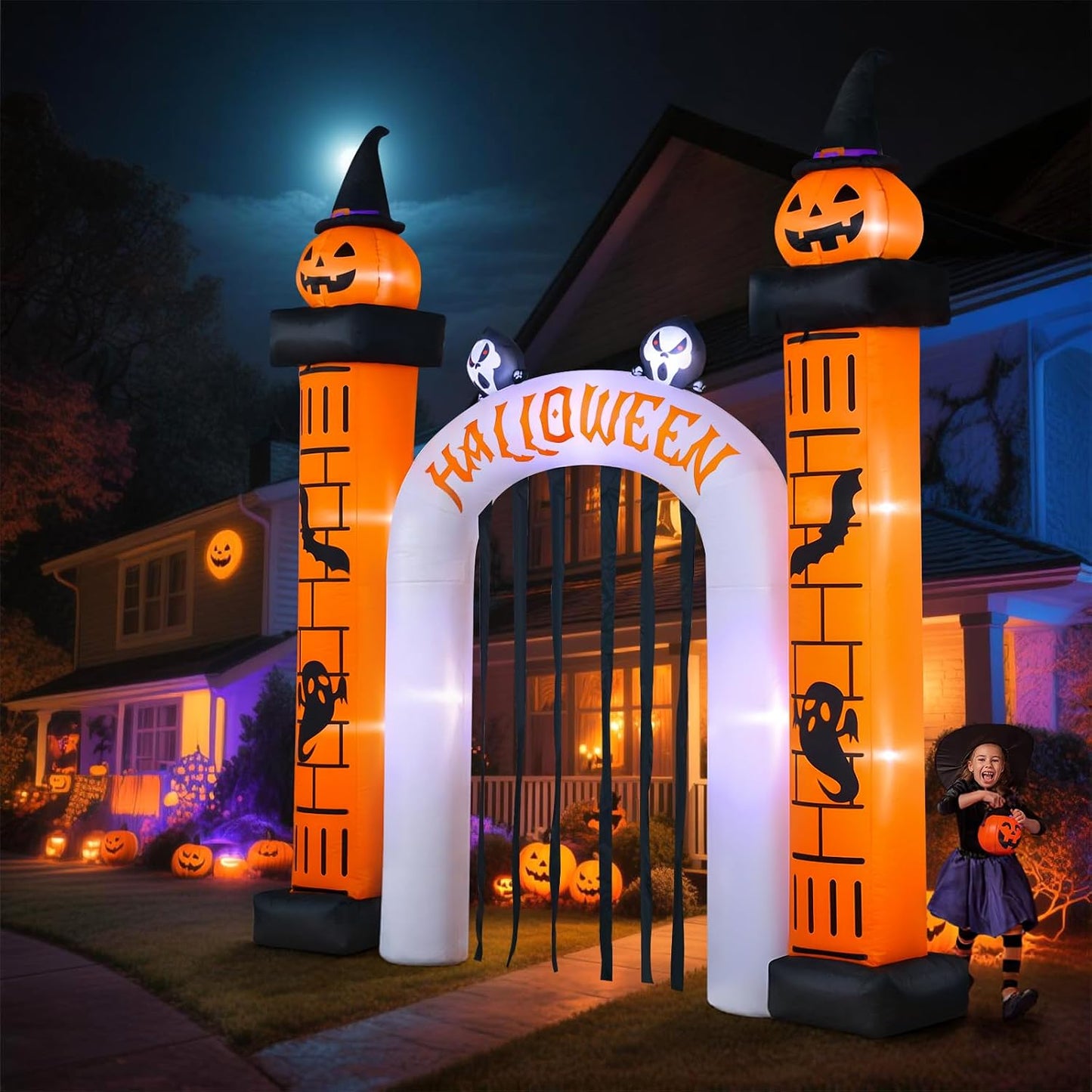 Arco inflable gigante de Halloween de 11 pies de alto x 10 pies de...