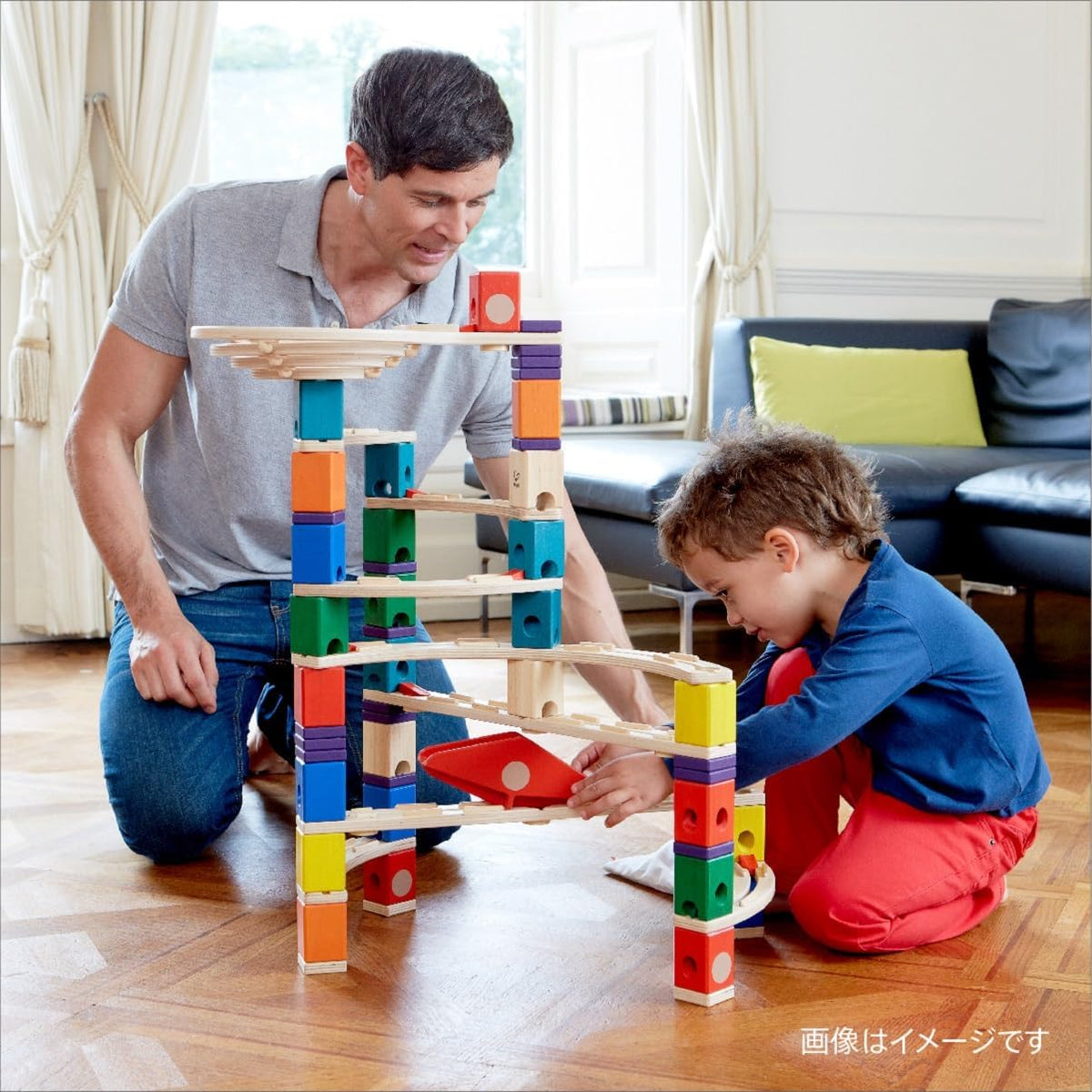 Hape Quadrilla de madera con pista de mármol Vertigo - Construcción...