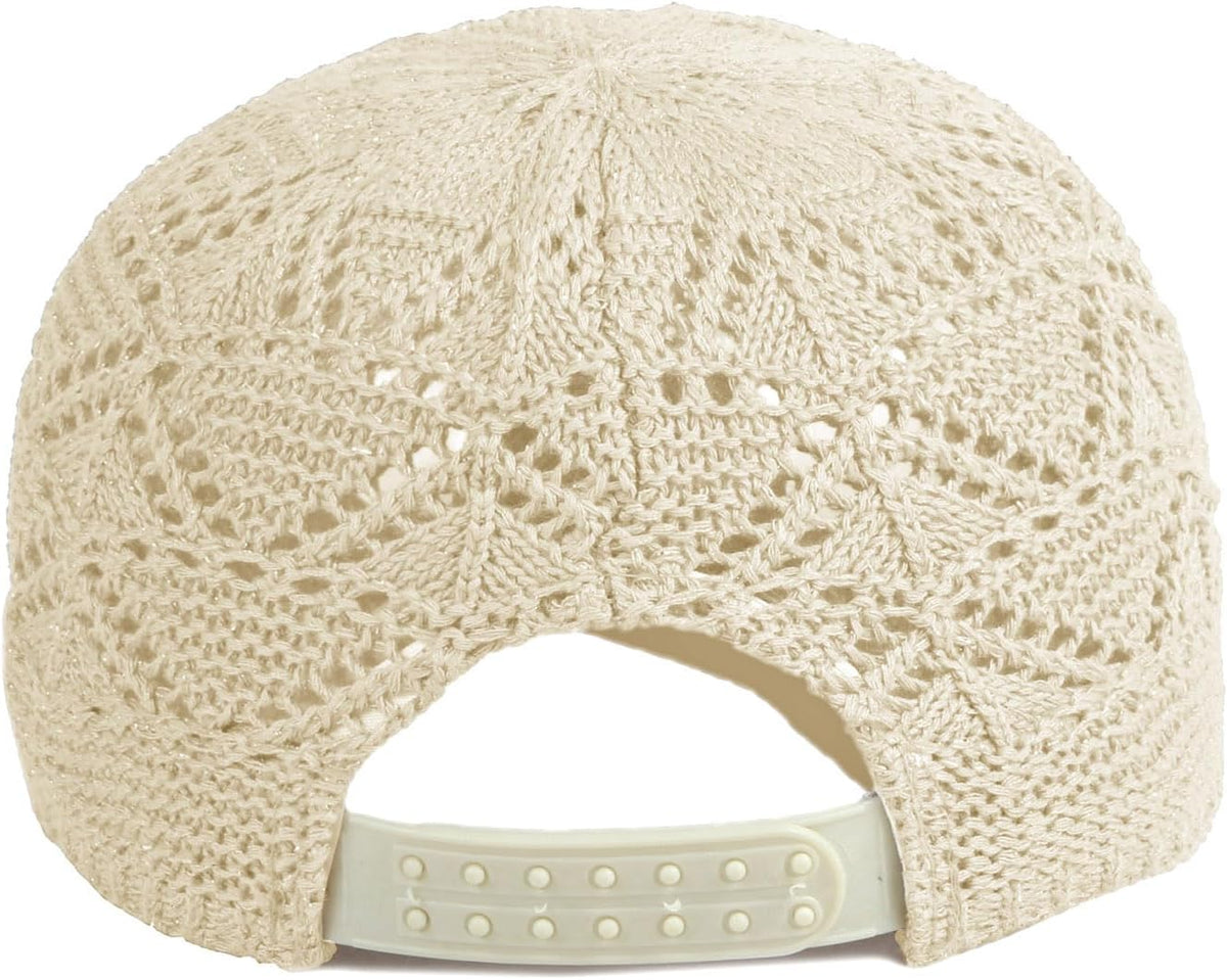 FASHIXD Gorra de béisbol de malla tejida para mujer, de hilo de ver...