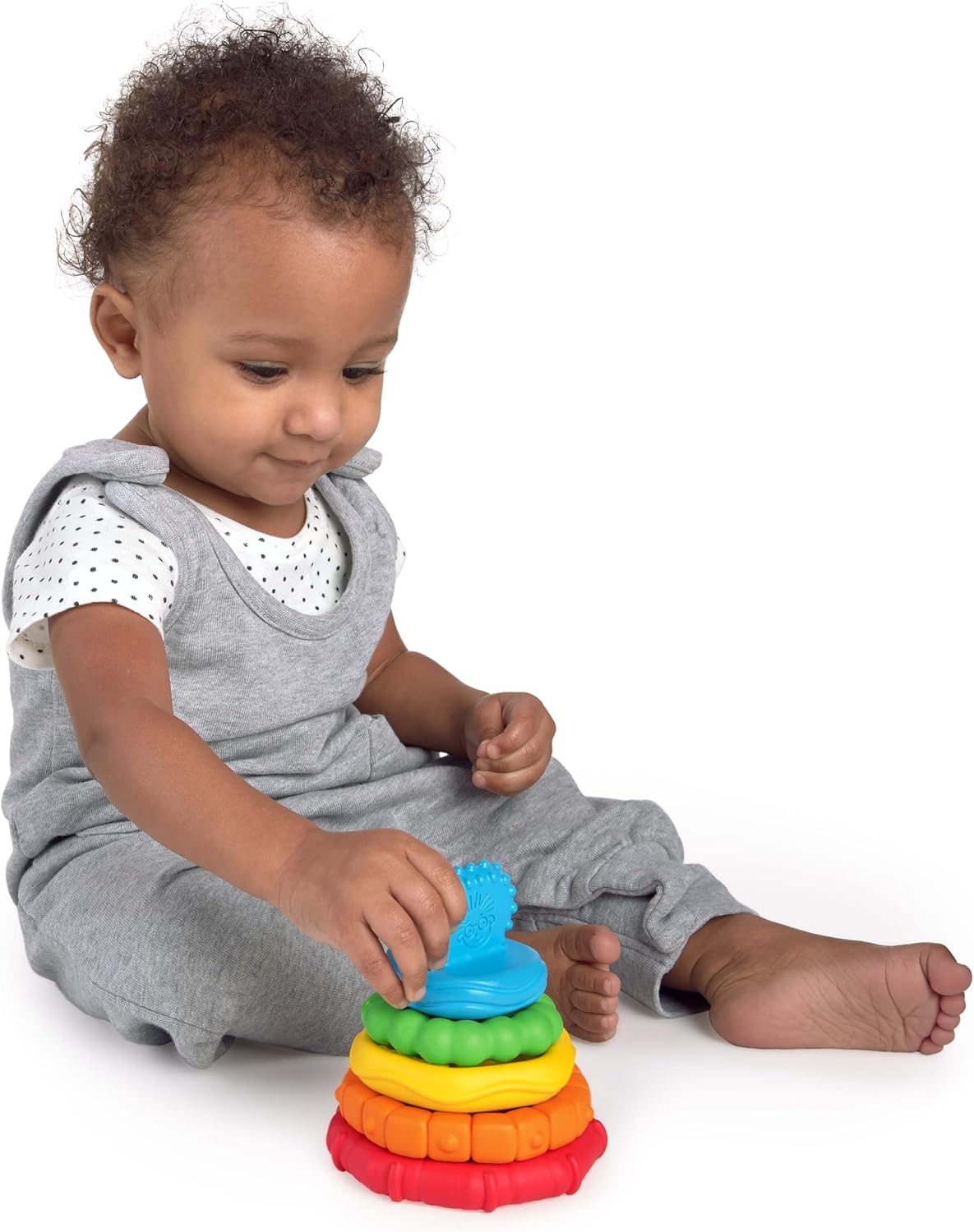 Baby Einstein Stack &amp; Teethe - Juego de 5 mordedores multitextu...