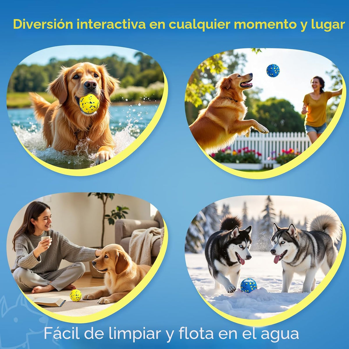 Kimee Pelotas de Tenis para Perros Juguetes para Perros para Mastic...