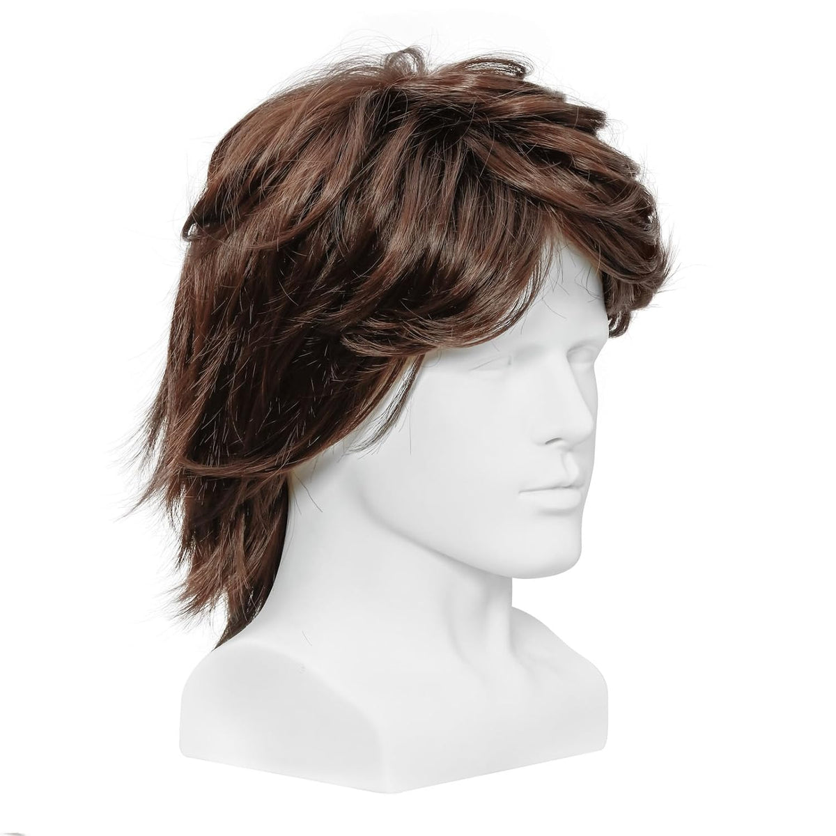 incohair Peluca de cabello sintético para hombre, de color marrón o...
