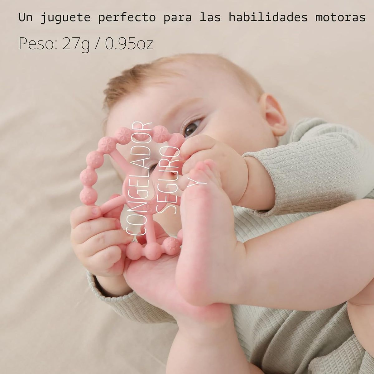Paquete de 3 mordedores de anillos para bebés, esenciales para bebé...