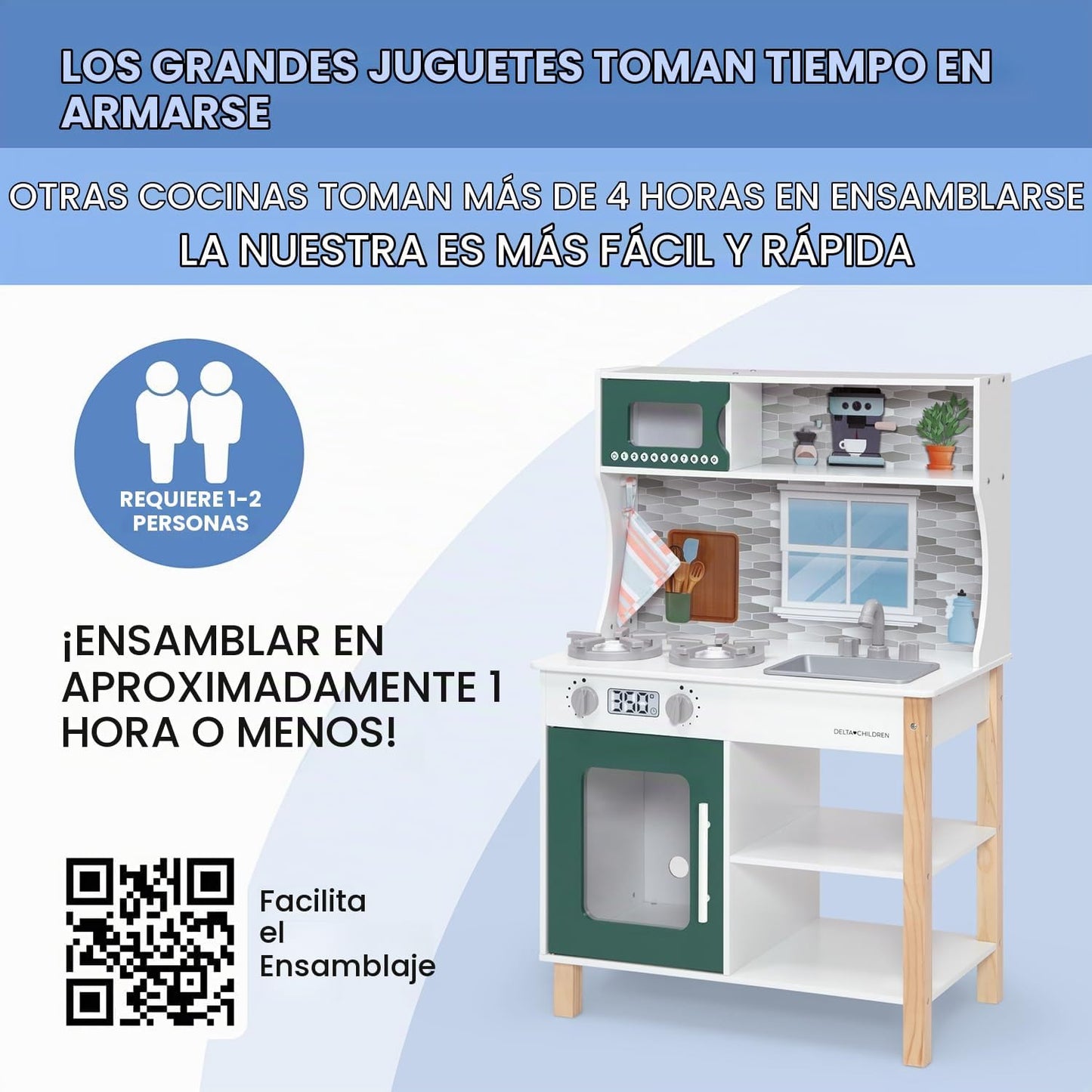Delta Children Tiny Chef Play Kitchen - Juego de cocina de juguete...