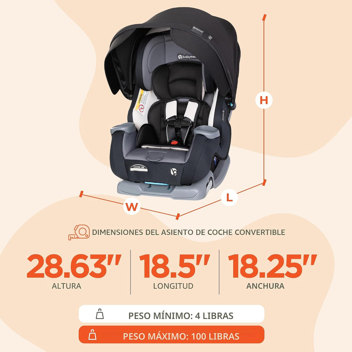 Baby Trend Cover Me - Asiento convertible 4 en 1 para bebé\/niño pe...