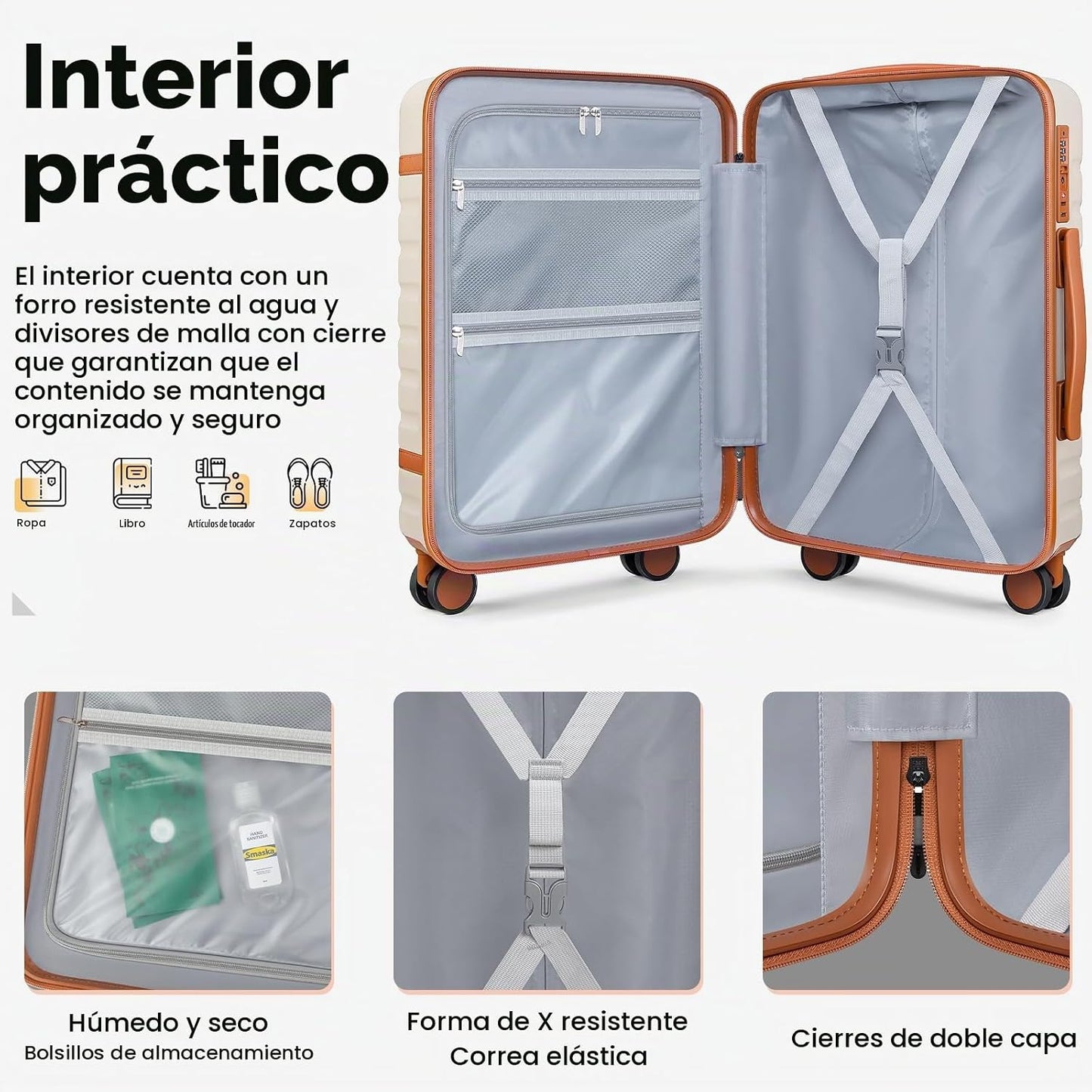 Velaybor Juego de equipaje de mano de 20 pulgadas de 3 piezas con m...