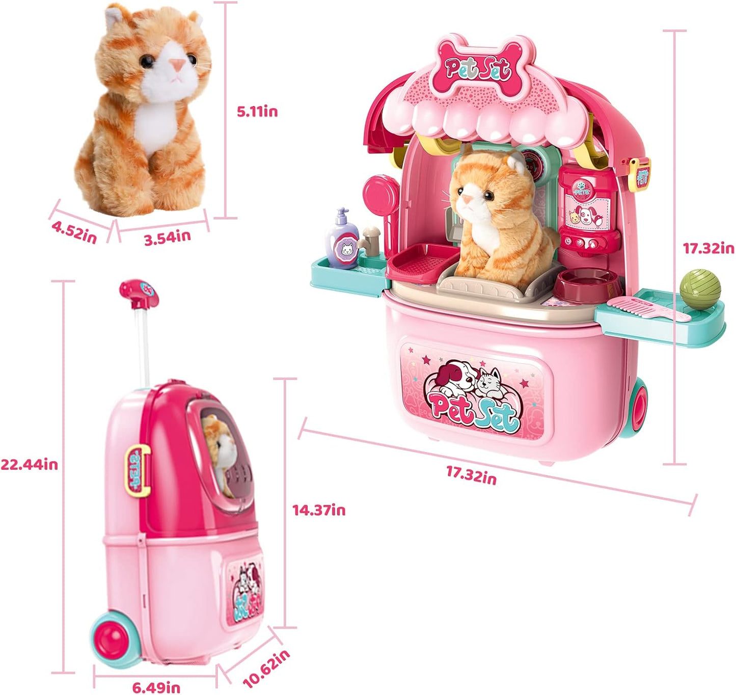 MAGIC4U Maleta transportadora para el cuidado de gatos y mascotas,...
