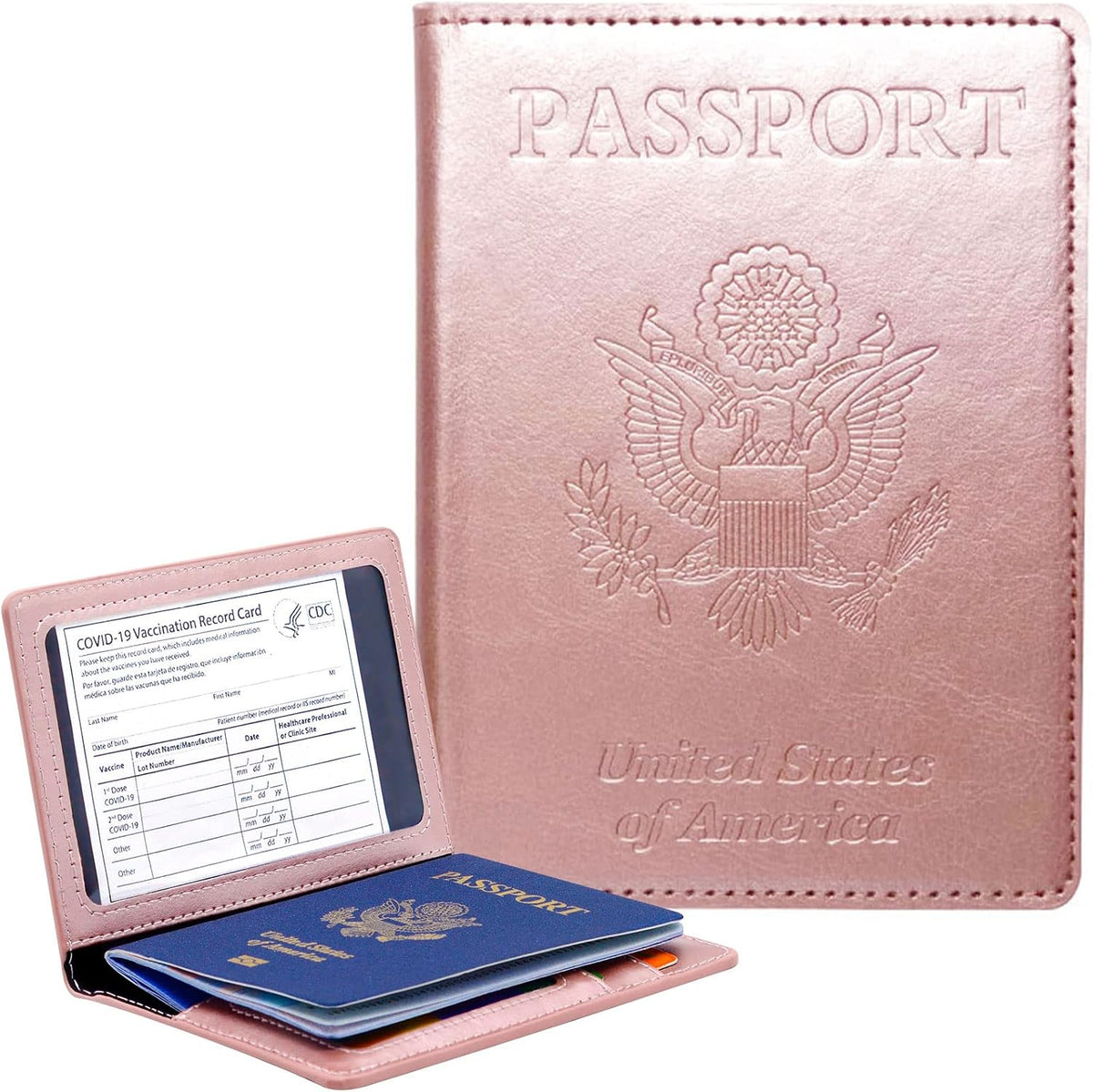 Funda para Pasaporte Tipo Cartera con Bloqueo RFID de Cuero Ranura...