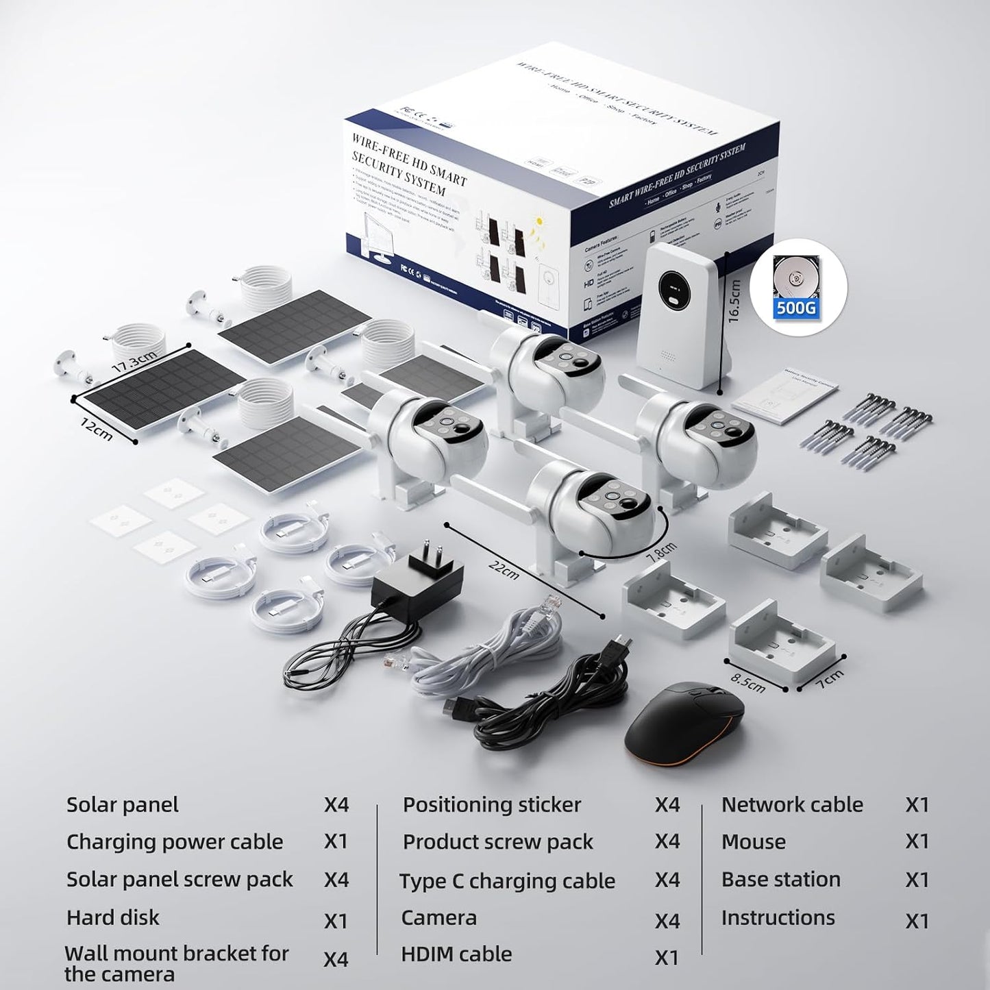 KCSNYOPRO Cámaras de seguridad inalámbricas para exteriores, kit cl...