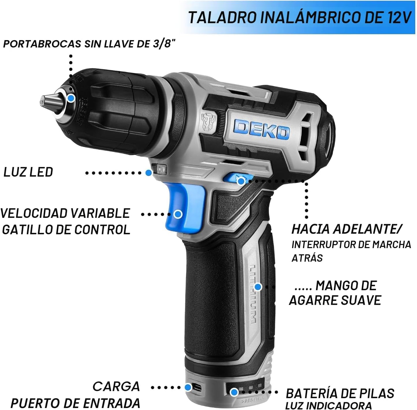 Juego de herramientas: Kit de herramientas con taladro inalámbrico...