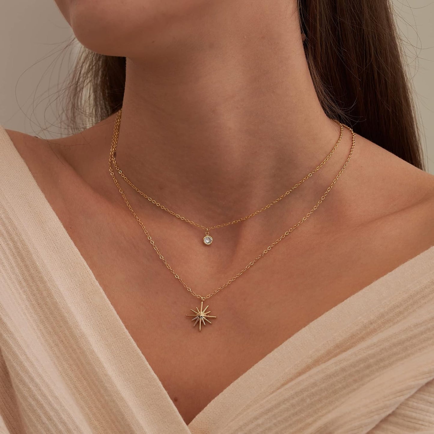 NECOCY - Collares delicados chapados en oro de 14k\/plata con circo...