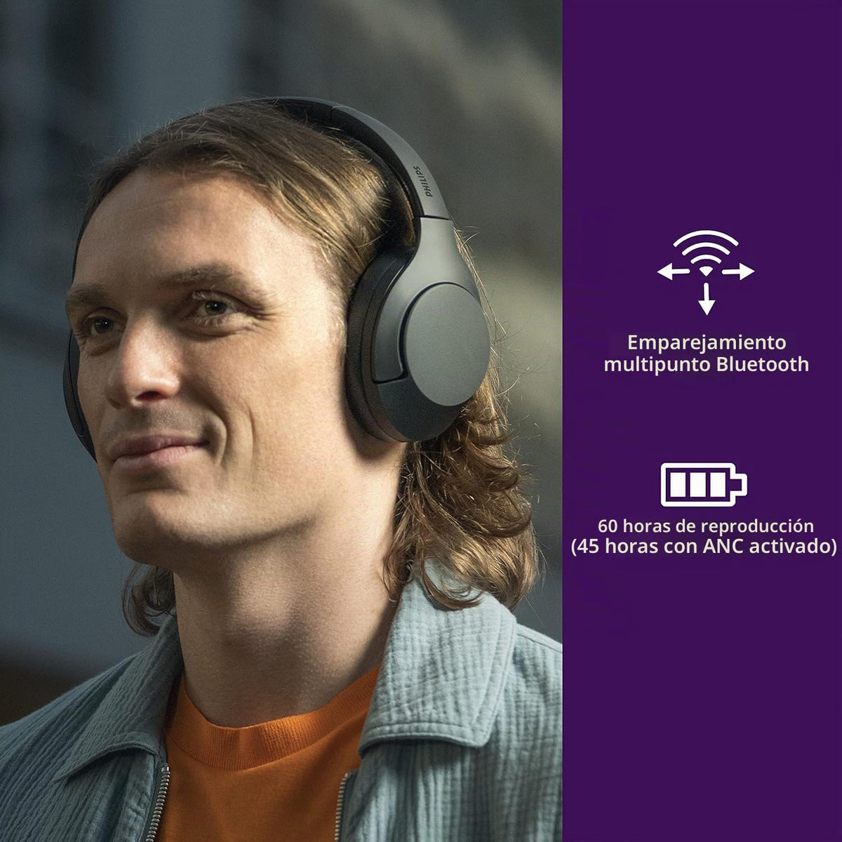 PHILIPS H8506 Auriculares inalámbricos sobre la oreja con cancelaci...