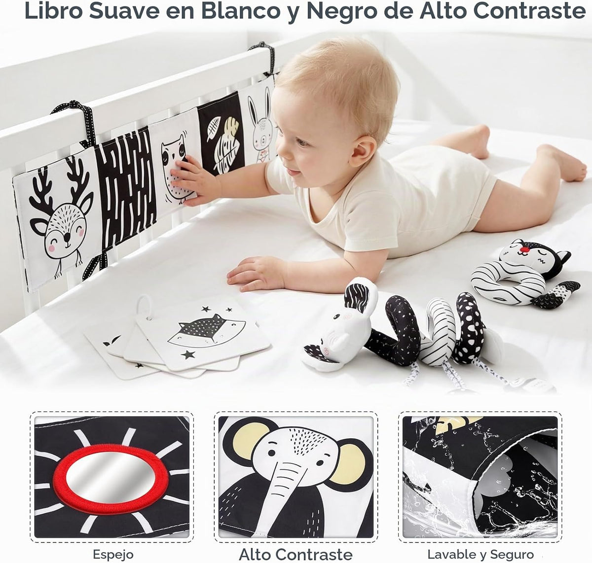 Joyreal Juguetes sensoriales de alto contraste para recién nacidos,...