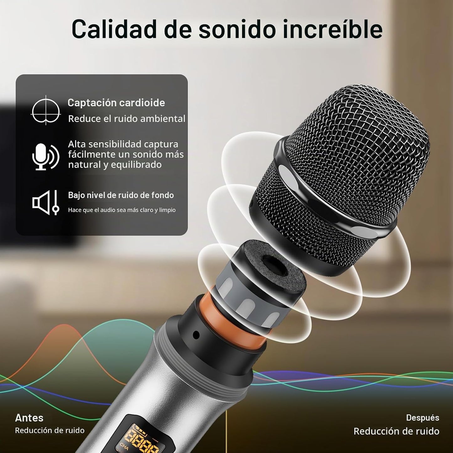 TONOR Sistema de micrófonos inalámbricos con 2 micrófonos inalámbri...