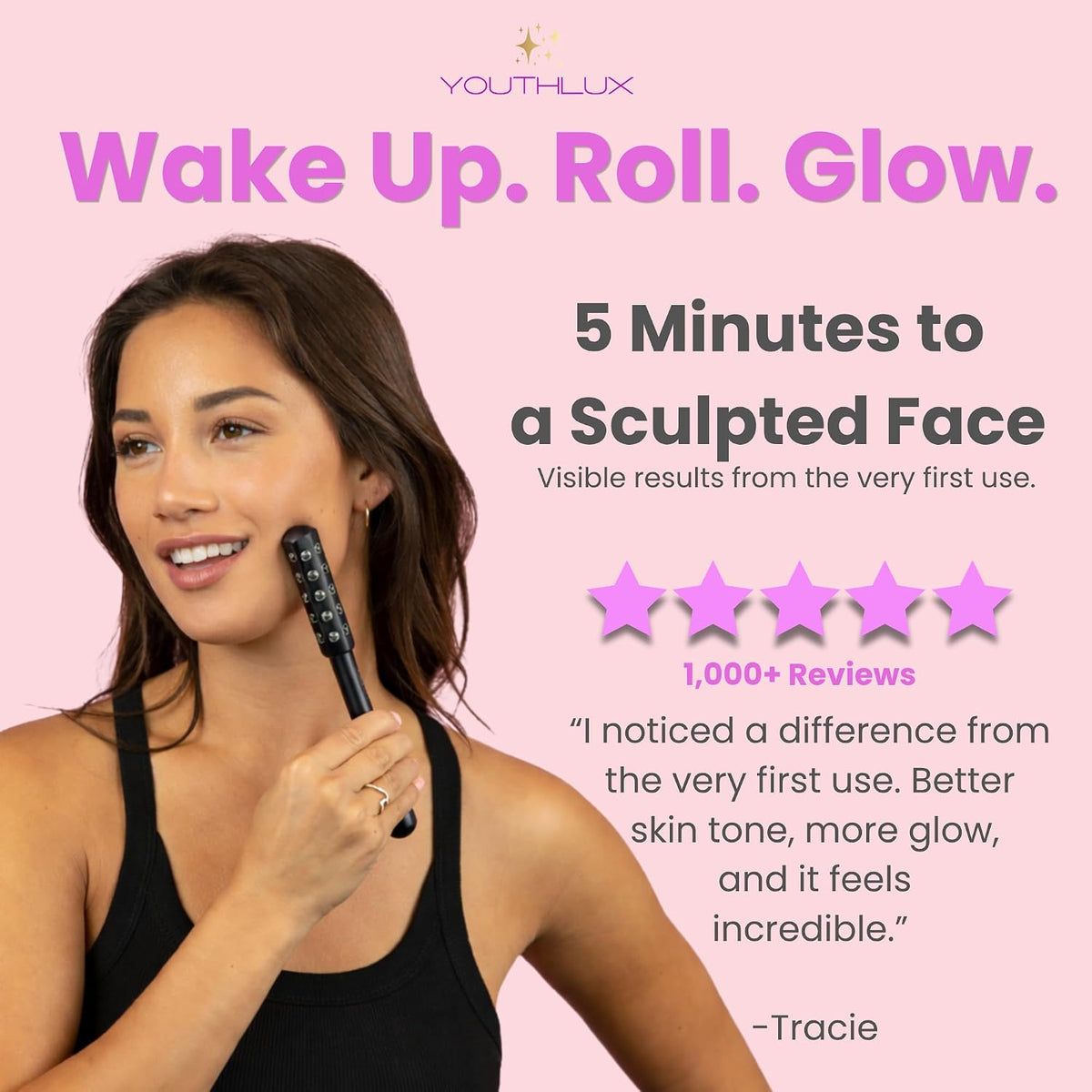 YOUTHLUX Radiance Roller \u2013 Herramienta de masaje facial de pie...